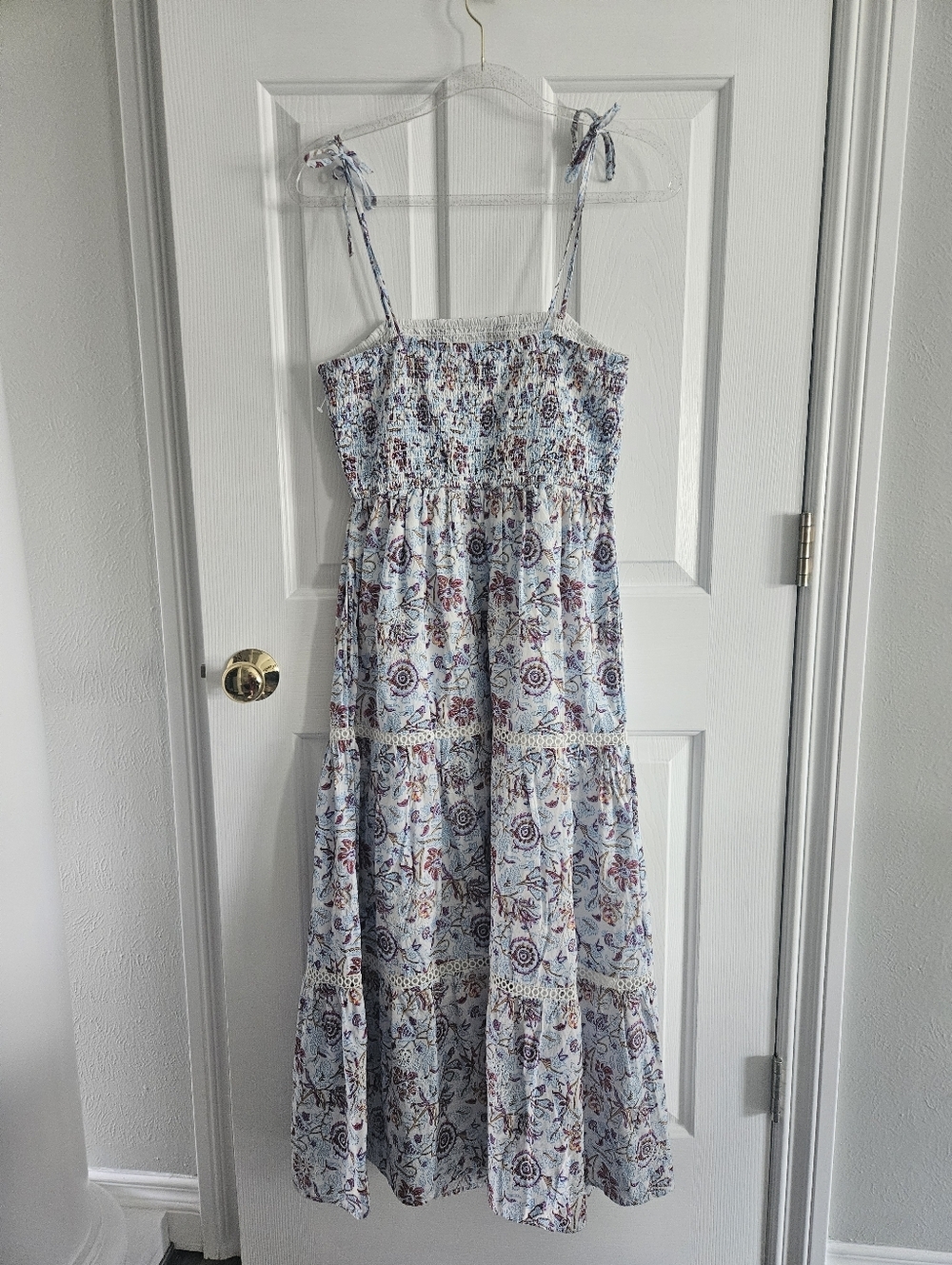 NWOT Target X Roller Rabbit Sketched Floral Tiered Maxi Dress With Tie Straps - Picture 4 of 10